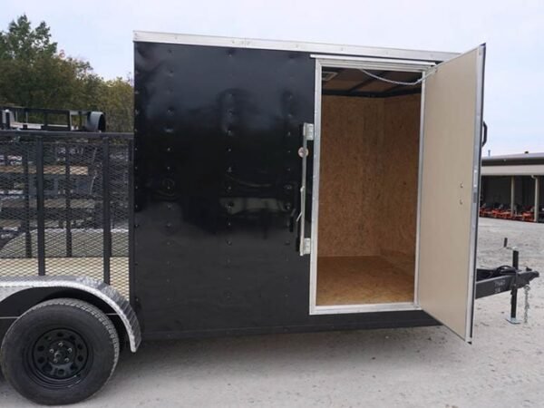 Enclosed Utility Hybrid Trailer 7'x18' with Side Door- Lawn Mower Equipment Hauler Storage - Image 6