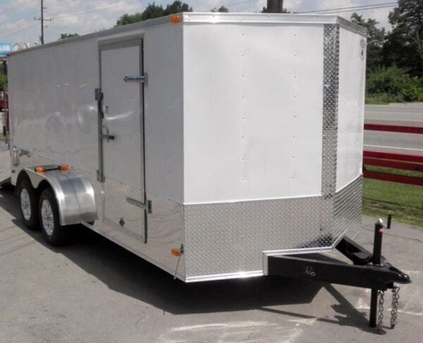 Enclosed Trailer 7'x16' - V-Nose Motorcycle Lawn Mower Storage - Image 5