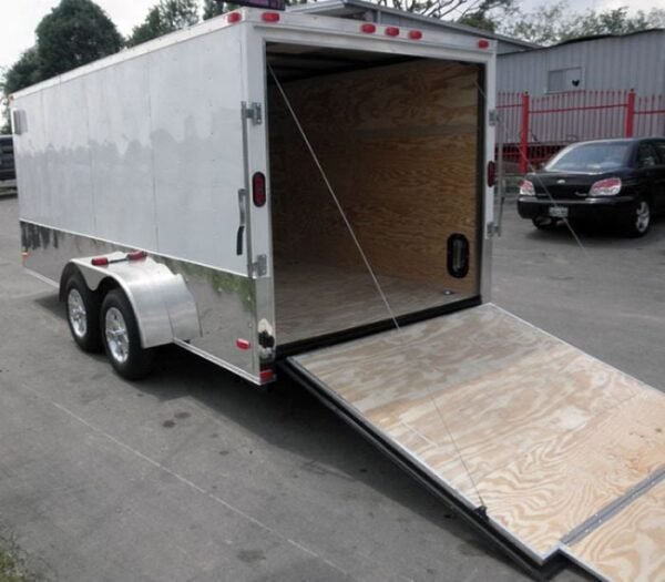 Enclosed Trailer 7'x16' - V-Nose Motorcycle Lawn Mower Storage - Image 9