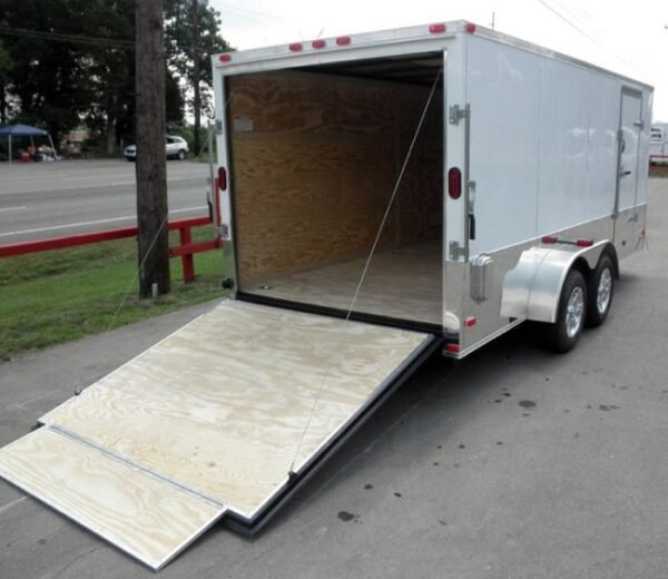 Enclosed Trailer 7'x16' - V-Nose Motorcycle Lawn Mower Storage - Image 18