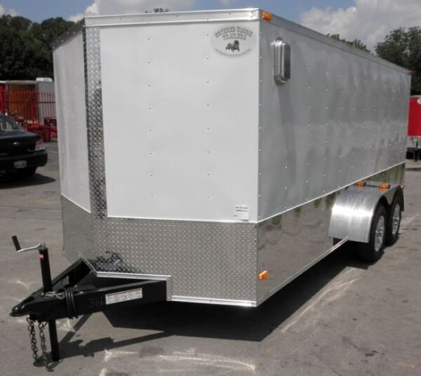 Enclosed Trailer 7'x16' - V-Nose Motorcycle Lawn Mower Storage - Image 19