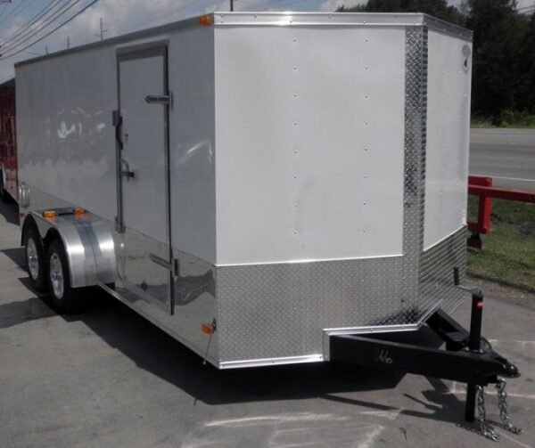 Enclosed Trailer 7'x16' - V-Nose Motorcycle Lawn Mower Storage - Image 7