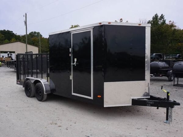 Enclosed Utility Hybrid Trailer 7'x18' with Side Door- Lawn Mower Equipment Hauler Storage - Image 3