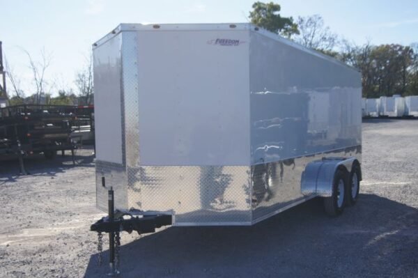 Enclosed Trailer 7'x16' White - V-Nose w/ Splash Guard Cargo Trailer Storage - Image 9