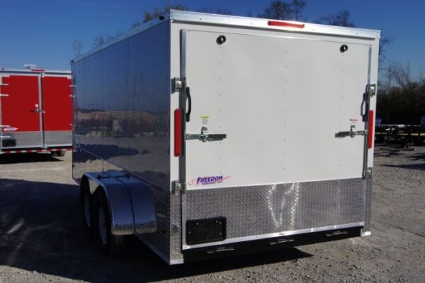 Enclosed Trailer 7'x16' White - V-Nose w/ Splash Guard Cargo Trailer Storage - Image 5