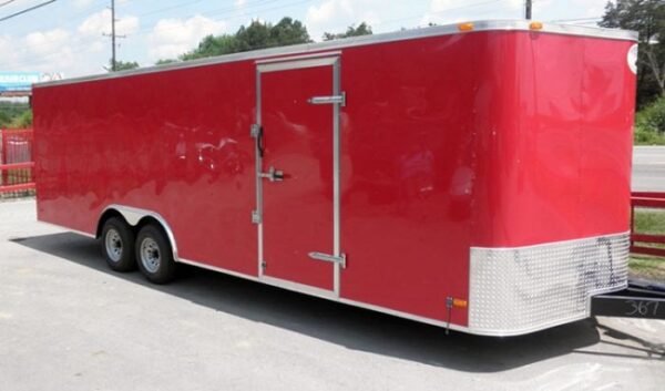 Enclosed Trailer 8.5'x24' Red - Motorcycle Trailer Car Truck Argo ATV Hauler Storage - Image 2