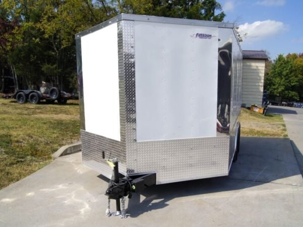 8.5x14 V-Nose Enclosed Trailer - Diamond Plate Floor Storage - Image 2