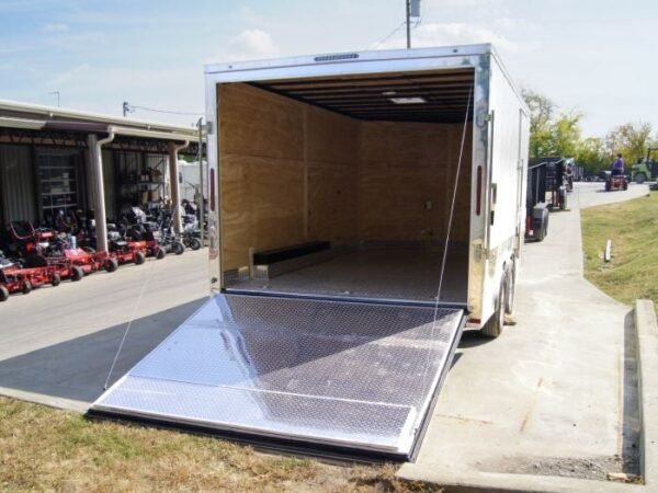 8.5x14 V-Nose Enclosed Trailer - Diamond Plate Floor Storage - Image 8