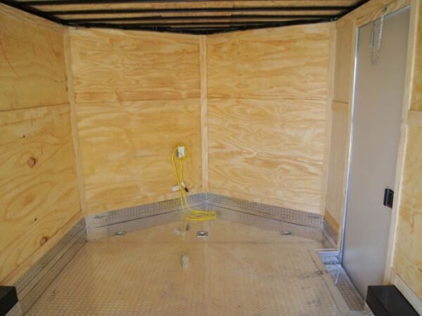 8.5x14 V-Nose Enclosed Trailer - Diamond Plate Floor Storage - Image 11