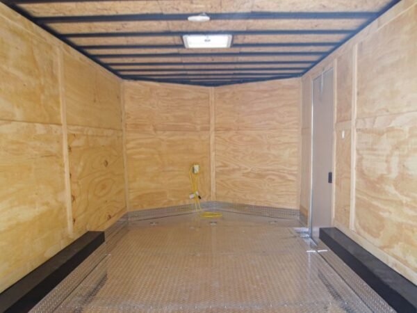 8.5x14 V-Nose Enclosed Trailer - Diamond Plate Floor Storage - Image 17