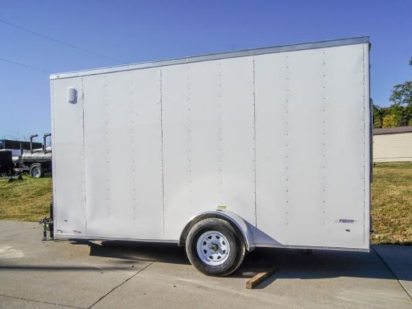 6x14 White Slant Top V-Nose Enclosed Trailer 3,500lb Axle - Image 4