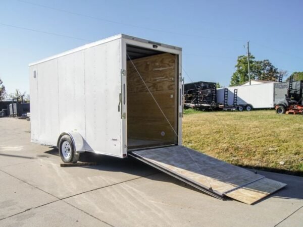 6x14 White Slant Top V-Nose Enclosed Trailer 3,500lb Axle - Image 7