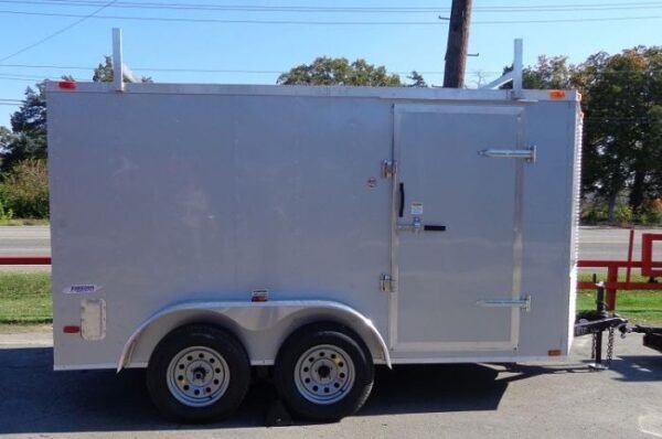 Enclosed Trailer 7'x12' Silver - ATV Cargo Construction Hauler Storage - Image 7