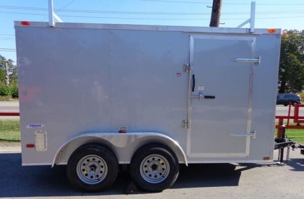 Enclosed Trailer 7'x12' Silver - ATV Cargo Construction Hauler Storage - Image 5