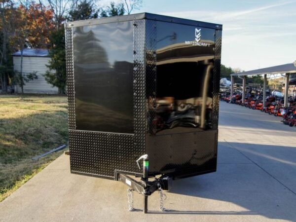 7x14 Enclosed Trailer Black V-Nose Blackout Package 3,500lb Axle Storage - Image 2