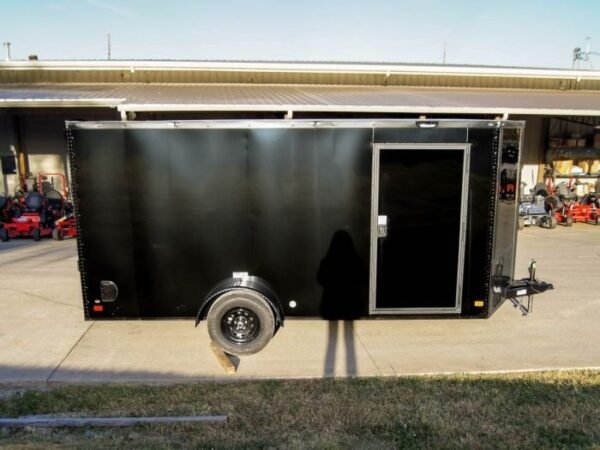 7x14 Enclosed Trailer Black V-Nose Blackout Package 3,500lb Axle Storage - Image 6