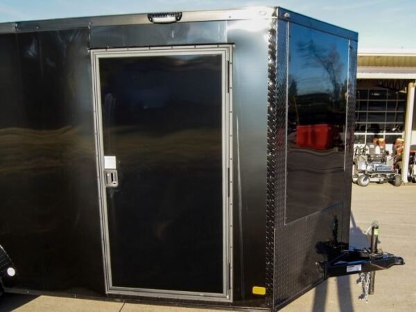 7x14 Enclosed Trailer Black V-Nose Blackout Package 3,500lb Axle Storage - Image 12