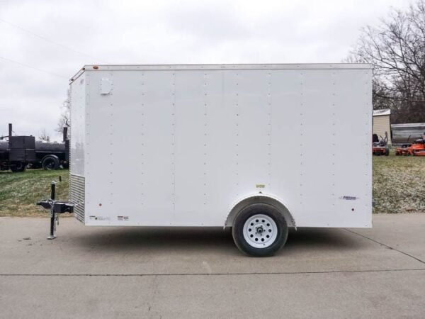 Enclosed Trailer 7x12 Single Axle 3500lbs V-Nose W/ Ramp Storage - Image 3