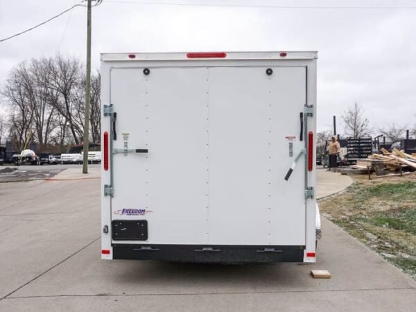 Enclosed Trailer 7x12 Single Axle 3500lbs V-Nose W/ Ramp Storage - Image 5