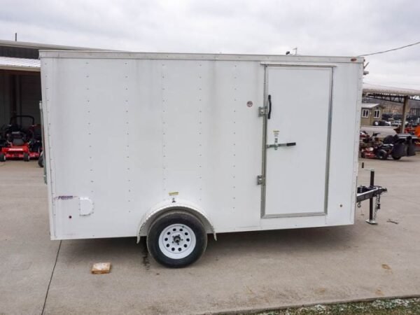 Enclosed Trailer 7x12 Single Axle 3500lbs V-Nose W/ Ramp Storage - Image 6