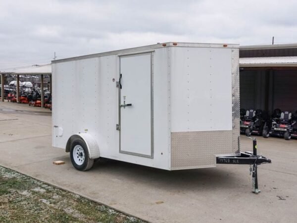 Enclosed Trailer 7x12 Single Axle 3500lbs V-Nose W/ Ramp Storage - Image 7