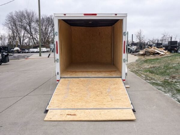 Enclosed Trailer 7x12 Single Axle 3500lbs V-Nose W/ Ramp Storage - Image 14