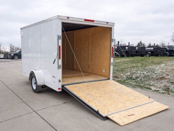 Enclosed Trailer 7x12 Single Axle 3500lbs V-Nose W/ Ramp Storage - Image 15