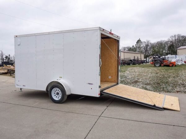 Enclosed Trailer 7x12 Single Axle 3500lbs V-Nose W/ Ramp Storage - Image 16