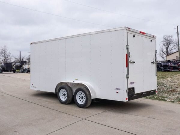 7x16 White V-Nose Enclosed Trailer Lawn Mower Cargo Trailer Storage - Image 4