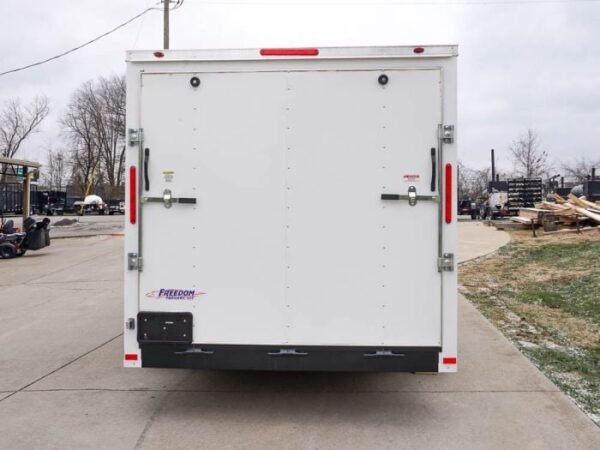 7x16 White V-Nose Enclosed Trailer Lawn Mower Cargo Trailer Storage - Image 5