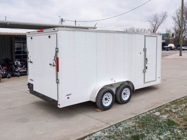 7x16 White V-Nose Enclosed Trailer Lawn Mower Cargo Trailer Storage - Image 7