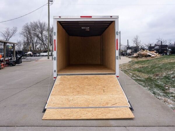 7x16 White V-Nose Enclosed Trailer Lawn Mower Cargo Trailer Storage - Image 13