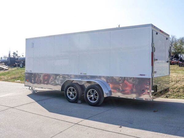 Enclosed Trailer Custom 7'x18' White Tandem Axle with Ramp and E-Tracks Storage - Image 4