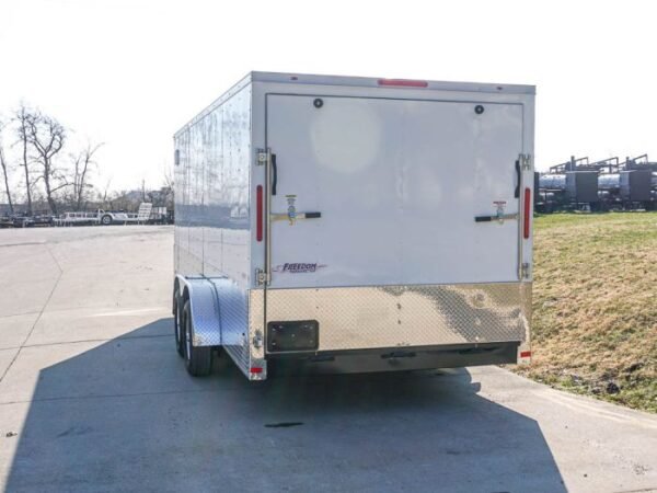 Enclosed Trailer Custom 7'x18' White Tandem Axle with Ramp and E-Tracks Storage - Image 5