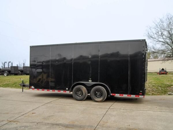 8.5x18 Black V-Nose Enclosed Trailer with Blackout Package (2) 3,500lb Axles - Image 3