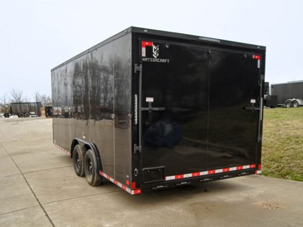 8.5x18 Black V-Nose Enclosed Trailer with Blackout Package (2) 3,500lb Axles - Image 4