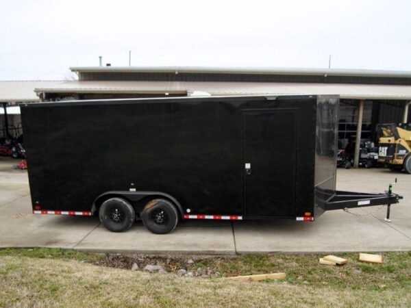 8.5x18 Black V-Nose Enclosed Trailer with Blackout Package (2) 3,500lb Axles - Image 6