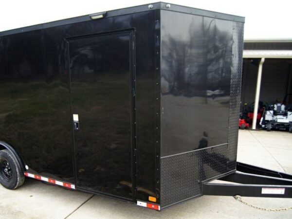 8.5x18 Black V-Nose Enclosed Trailer with Blackout Package (2) 3,500lb Axles - Image 12