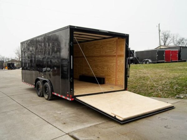 8.5x18 Black V-Nose Enclosed Trailer with Blackout Package (2) 3,500lb Axles - Image 7