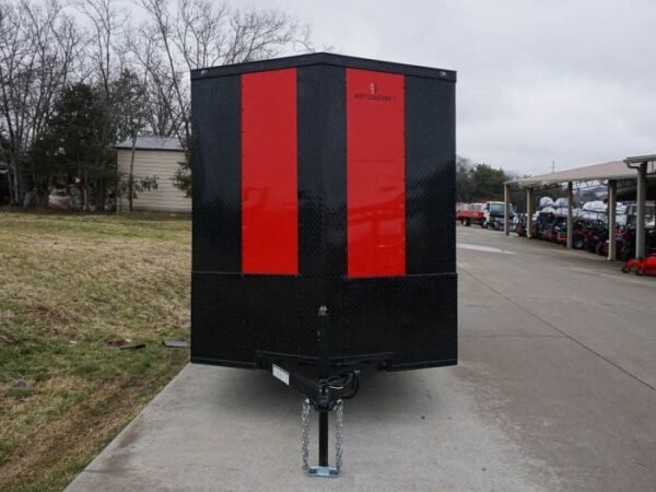 6x12 Enclosed Trailer Red V-Nose Blackout Package 3,500lb Axle Storage - Image 2