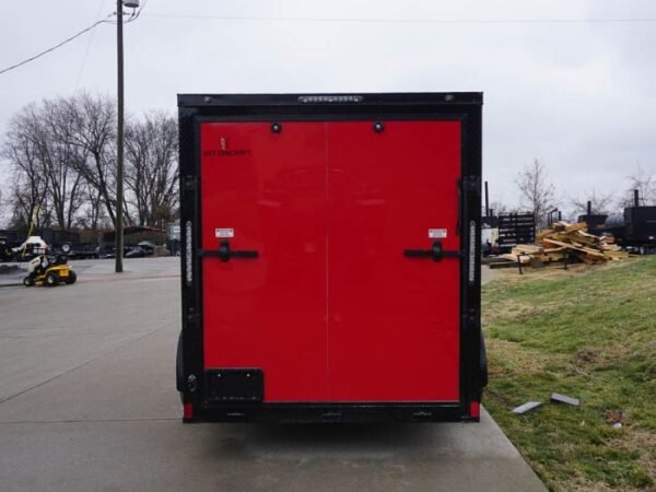 6x12 Enclosed Trailer Red V-Nose Blackout Package 3,500lb Axle Storage - Image 6