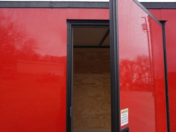 6x12 Enclosed Trailer Red V-Nose Blackout Package 3,500lb Axle Storage - Image 13