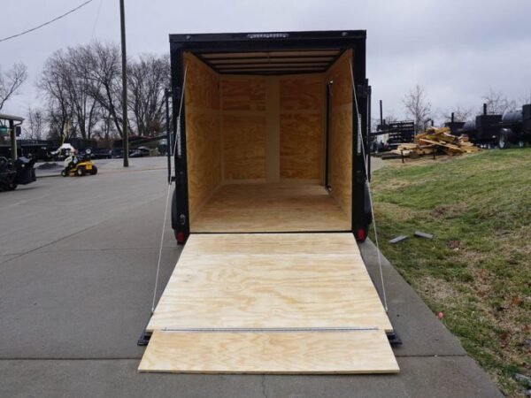 6x12 Enclosed Trailer Red V-Nose Blackout Package 3,500lb Axle Storage - Image 16