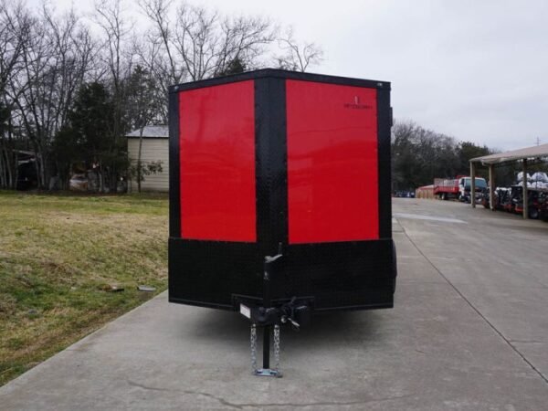 7x12 Enclosed Trailer Red V-Nose Blackout Package 3,500lb Axle Storage - Image 2