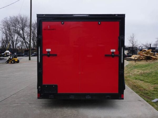 7x12 Enclosed Trailer Red V-Nose Blackout Package 3,500lb Axle Storage - Image 5