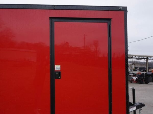 7x12 Enclosed Trailer Red V-Nose Blackout Package 3,500lb Axle Storage - Image 13