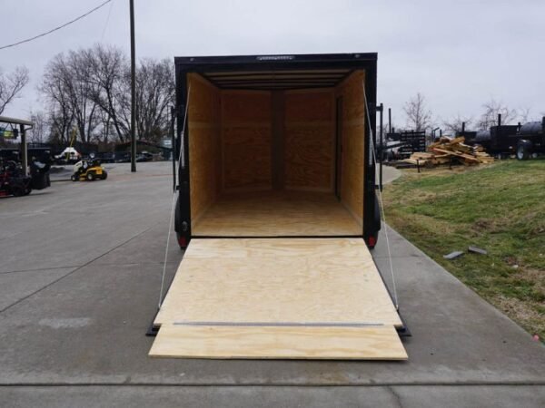 7x12 Enclosed Trailer Red V-Nose Blackout Package 3,500lb Axle Storage - Image 16