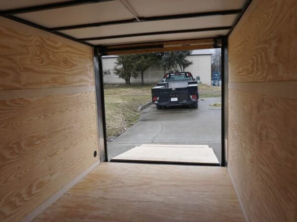 7x12 Enclosed Trailer Red V-Nose Blackout Package 3,500lb Axle Storage - Image 22