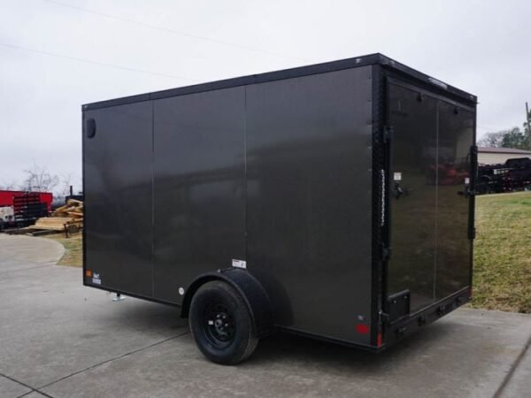 7x12 Enclosed Trailer Charcoal V-Nose Blackout Package 3,500lb Axle Storage - Image 5