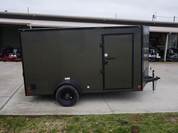 7x12 Enclosed Trailer Charcoal V-Nose Blackout Package 3,500lb Axle Storage - Image 8